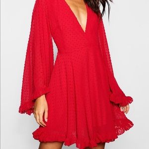 Dobby Chiffon pompom Dress